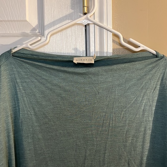 Ninexis loose fitting off the shoulder teal top - Picture 5 of 5